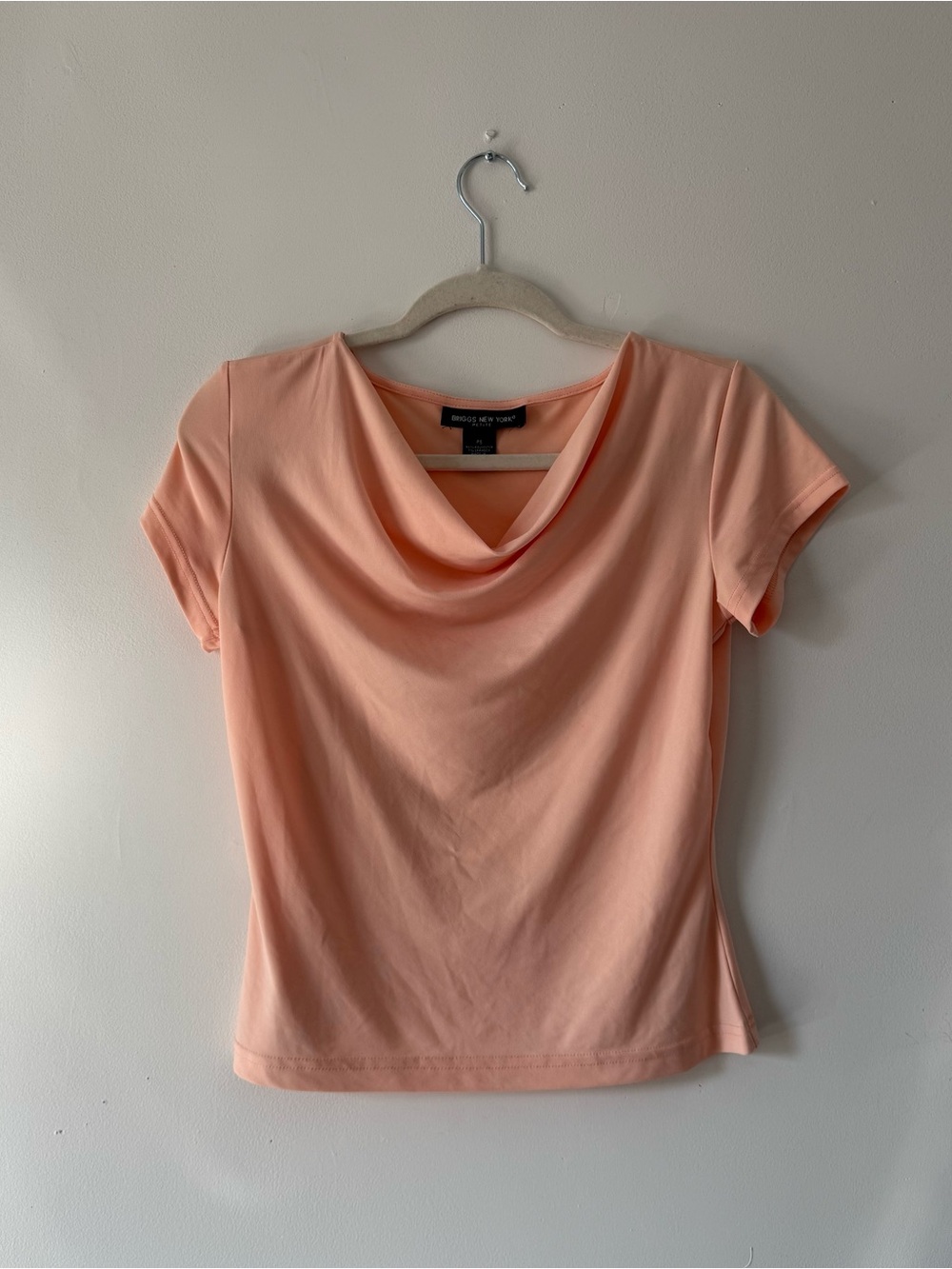 Y2K Peach Cowl Neck Top | Soft Feminine 2000s Blouse